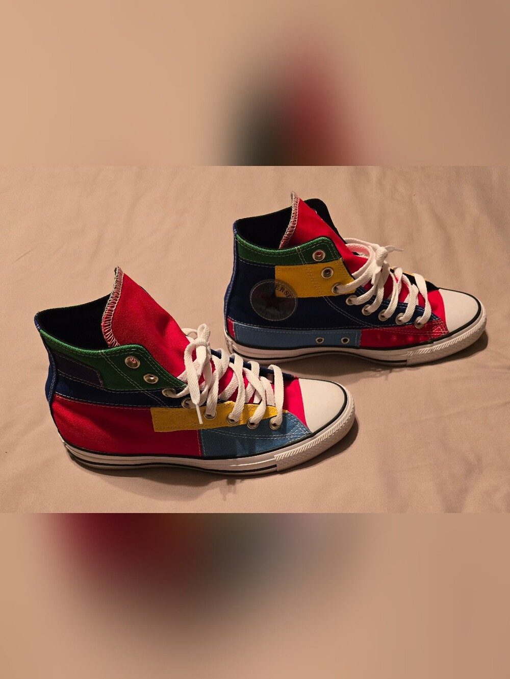 🌈 Retro Patchwork Converse Chuck Taylor High Tops ✨ NWOT M7.5/W9.5